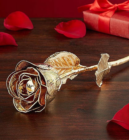 Preserved 24K Gold Rose with Godiva® Heart
